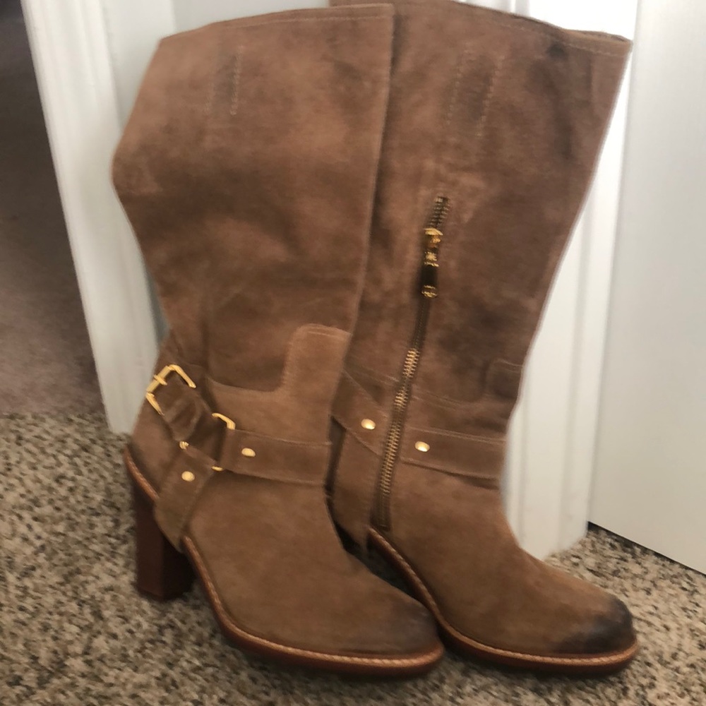 Talbots brown leather tall boots